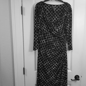 Ralph Lauren geometric black and white dress